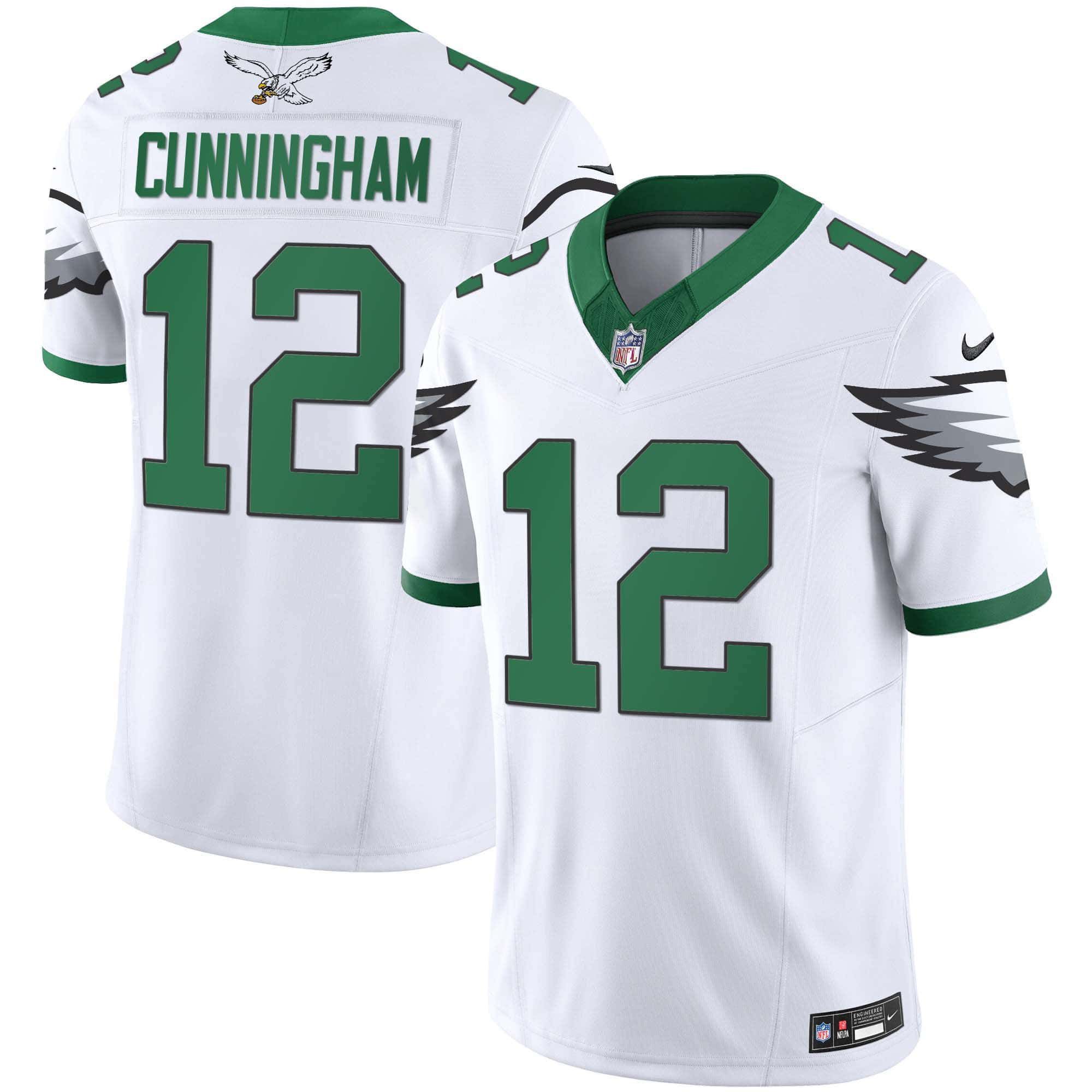 Men Philadelphia Eagles #12 Cunningham White 2024 Nike Vapor Limited NFL Jersey